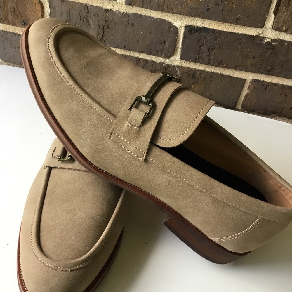 Men's Tan Suede Bit Loafers - Slip-On Dress Loafers